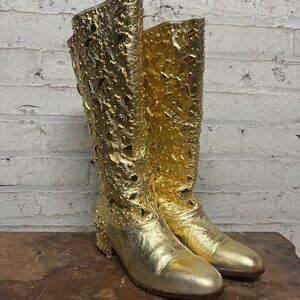 Fantasy Collection Vintage Moto Studded Boots sz 6